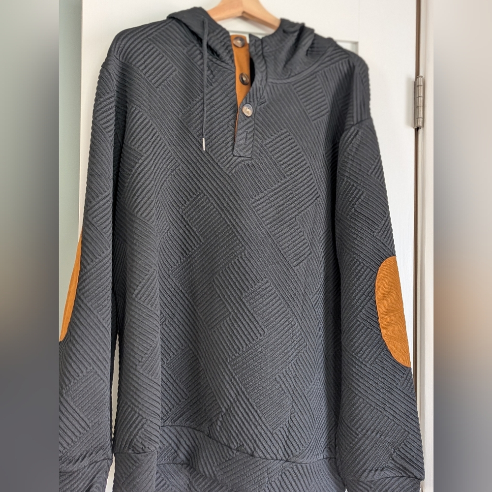 Zaful Baggy Black Sweatshirt With Hoodie